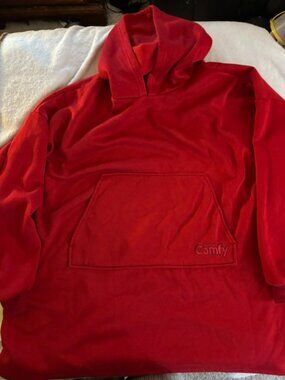Comfy Unisex Red Oversized Hoodie Blanket